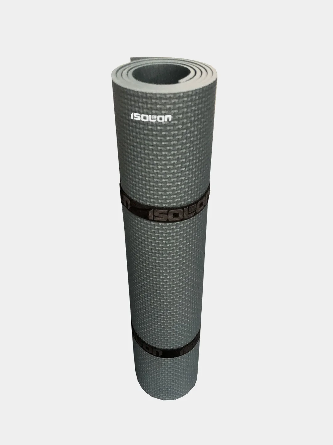 Серый коврик для фитнеса, гимнастики, йоги, спорта Isolon Fitness 5 мм, 140х50 см