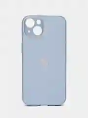 Небесно-голубой силиконовый чехол на iPhone 13, 13 Pro, 13 Pro Max, со стеклянной панелью
