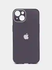Фиолетовый силиконовый чехол на iPhone 13, 13 Pro, 13 Pro Max, со стеклянной панелью