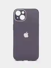 Пурпурный чехол силиконовый со стеклянной панелью для iPhone 13