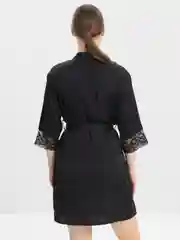 Черный пижама шелковая