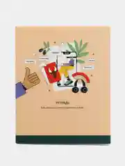 Фиолетовый тетрадь-словарь "Привет - Hello", для записи иностранных слов, 48 листов