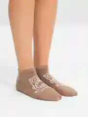 Хаки короткие носки с принтом