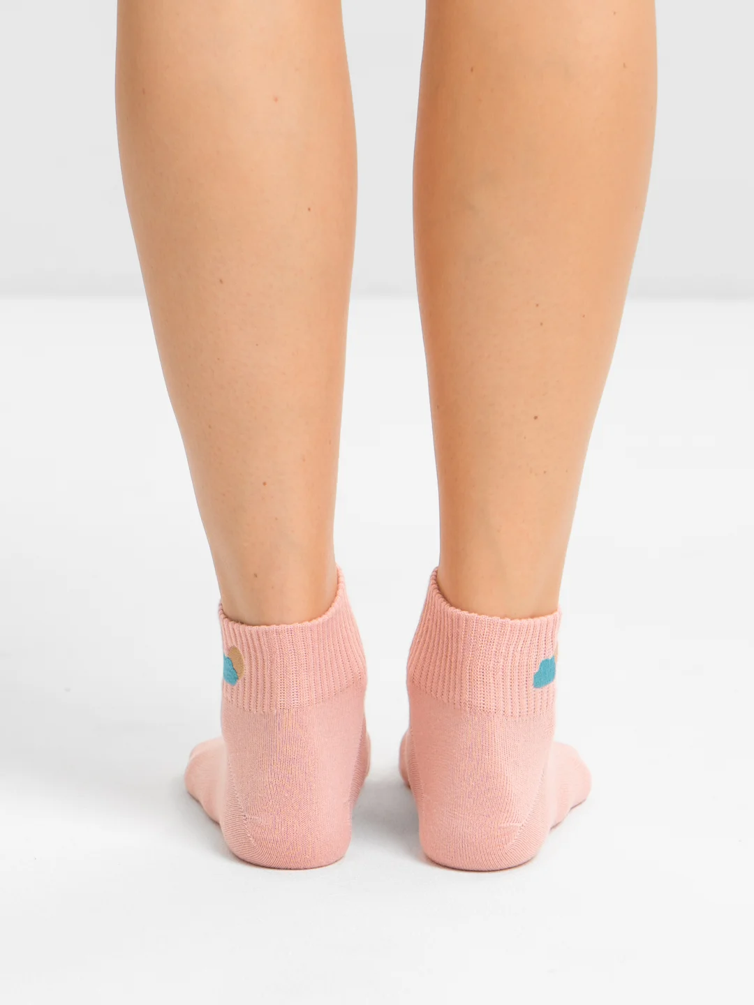 Конфетный носки женские POOPSOCKS, средней длины, с вышивкой