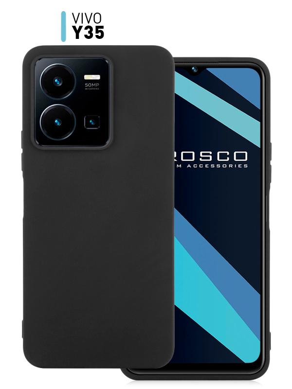 Чехол ROSCO для Vivo Y35, матовый, силиконовый, тонкий, бортик вокруг камер
