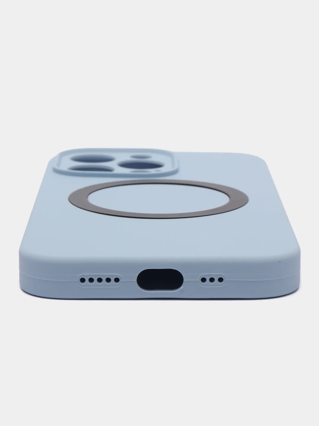 Светло-синий чехол Silicone Case для iPhone 11/12/13/14/Pro/Max/Plus/Mini, с функцией MagSafe (Магсейф)