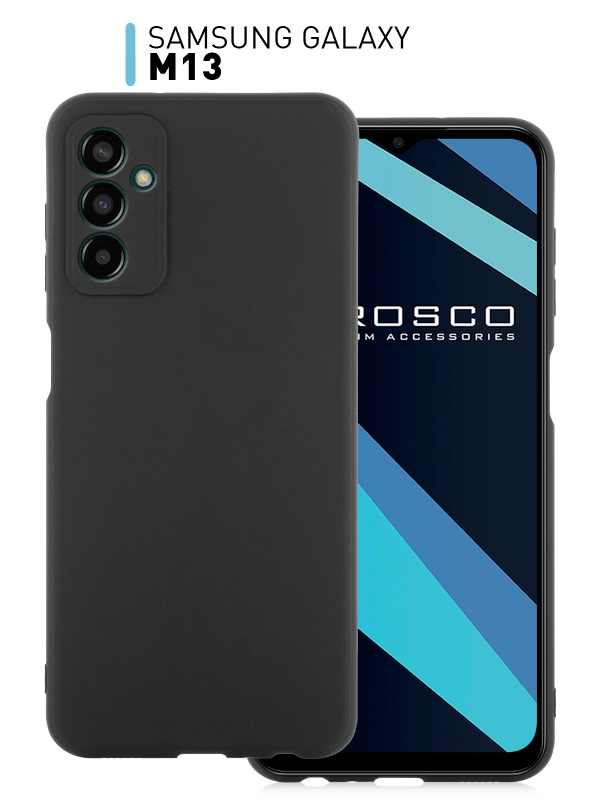 Чехол ROSCO для Samsung Galaxy M13, матовый, силиконовый, бортик вокруг камер