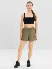 Оливковый шорты женские, хлопковые, летние