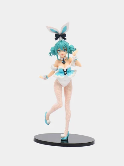 Черный аниме фигурка Хатсуне Мику, вокалоид Мику, фигурка зайка, Miku Bunny