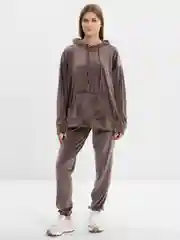 Коричневый костюм женский, спортивный, велюр