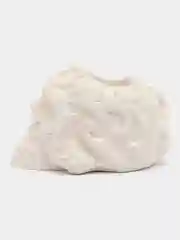 Белый бетонное кашпо, в форме черепа