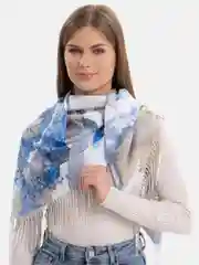 Светло-синий платок женский, хлопковый, на шею, голову, весна, летний