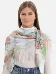 Зеленый платок женский, хлопковый, на шею, голову, весна, летний