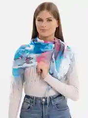 Голубой платок женский, хлопковый, на шею, голову, весна, летний