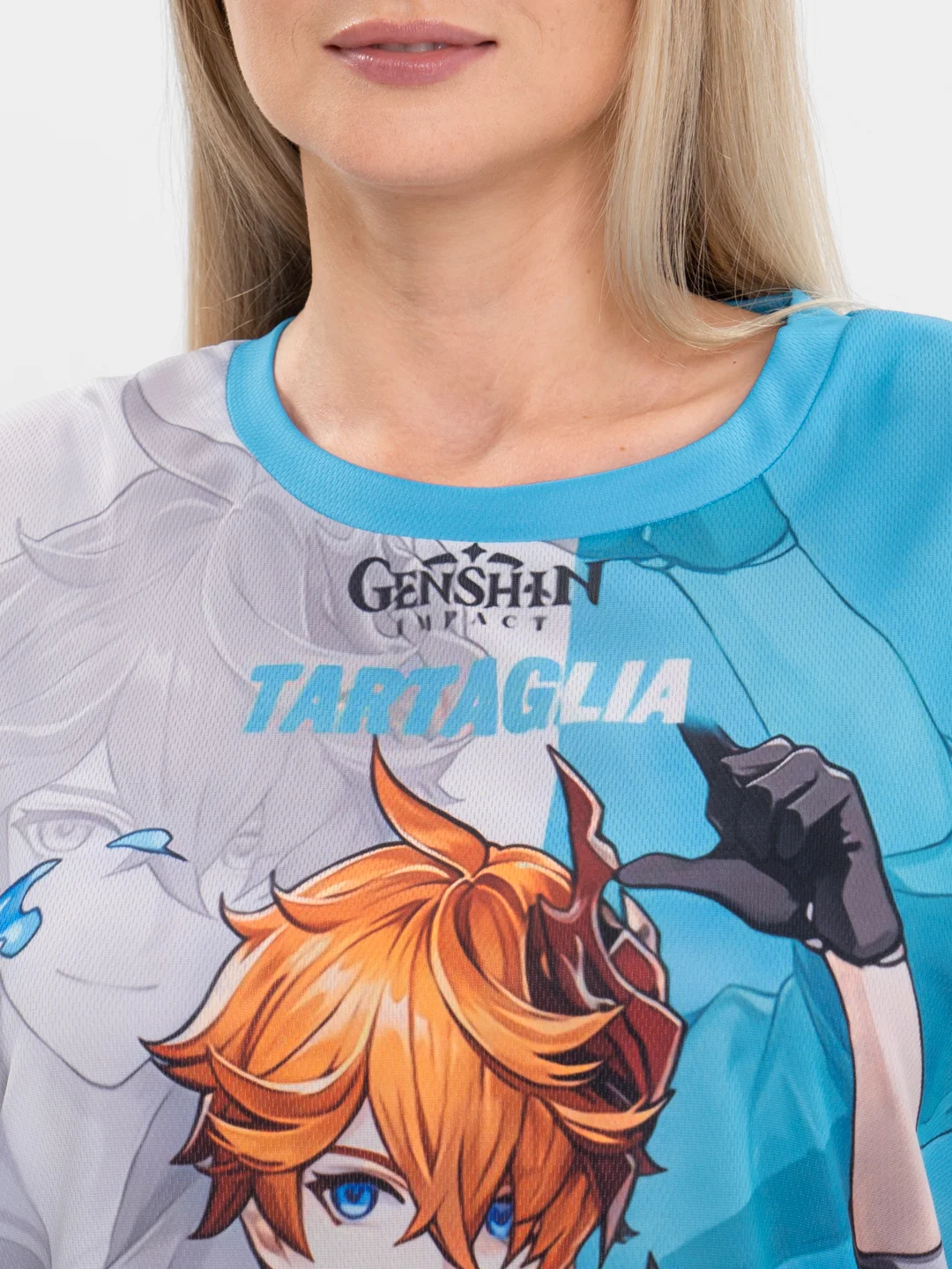 Белый футболки по аниме игре Genshin Impact