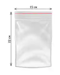 Зип-лок пакеты, 15 х 22 см, 100 штук, гриппер, с замком зиплок (zip-lock)