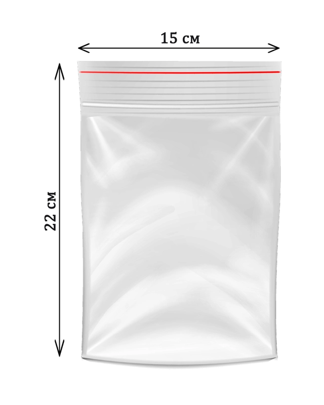 Зип-лок пакеты, 15 х 22 см, 100 штук, гриппер, с замком зиплок (zip-lock)