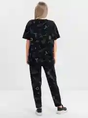 Черный трикатажный костюм, двойка