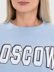 Ледяной женский костюм-двойка, футболка с шортами, с принтом "Moskow", оверсайз