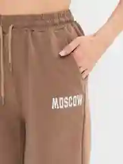 Бежевый женский костюм-двойка, футболка с шортами, с принтом "Moskow", оверсайз
