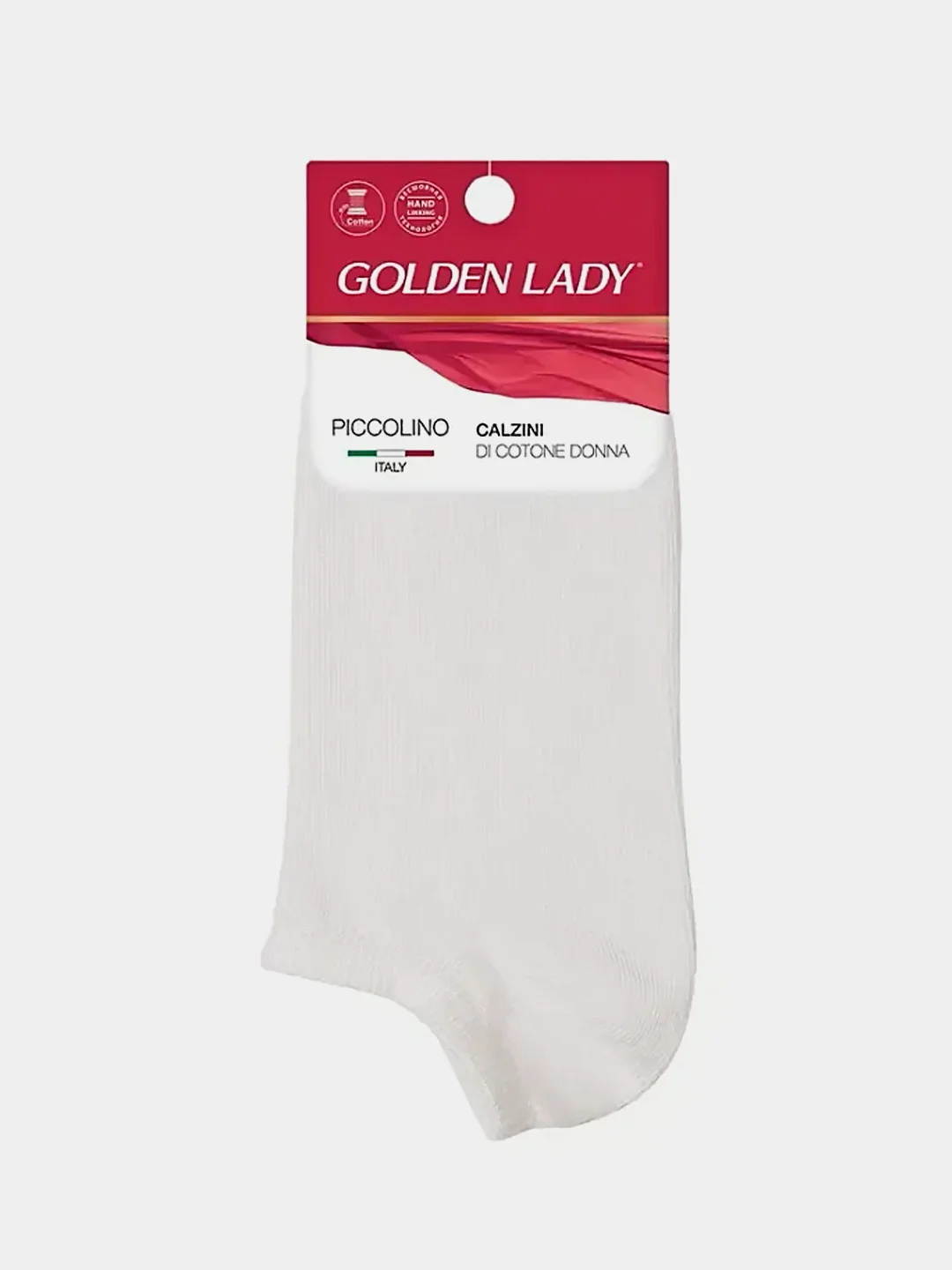 Белый носки Golden Lady женские, супер-укороченные, цветные, спортивные, хлопок PICCOLINO