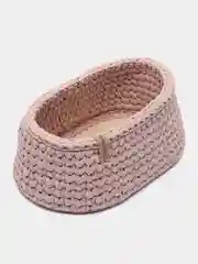 Розовый корзина для хранения, вязаная