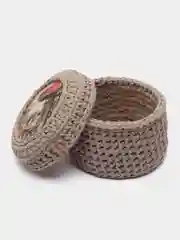 Тёмно-коричневый корзина для хранения, вязаная