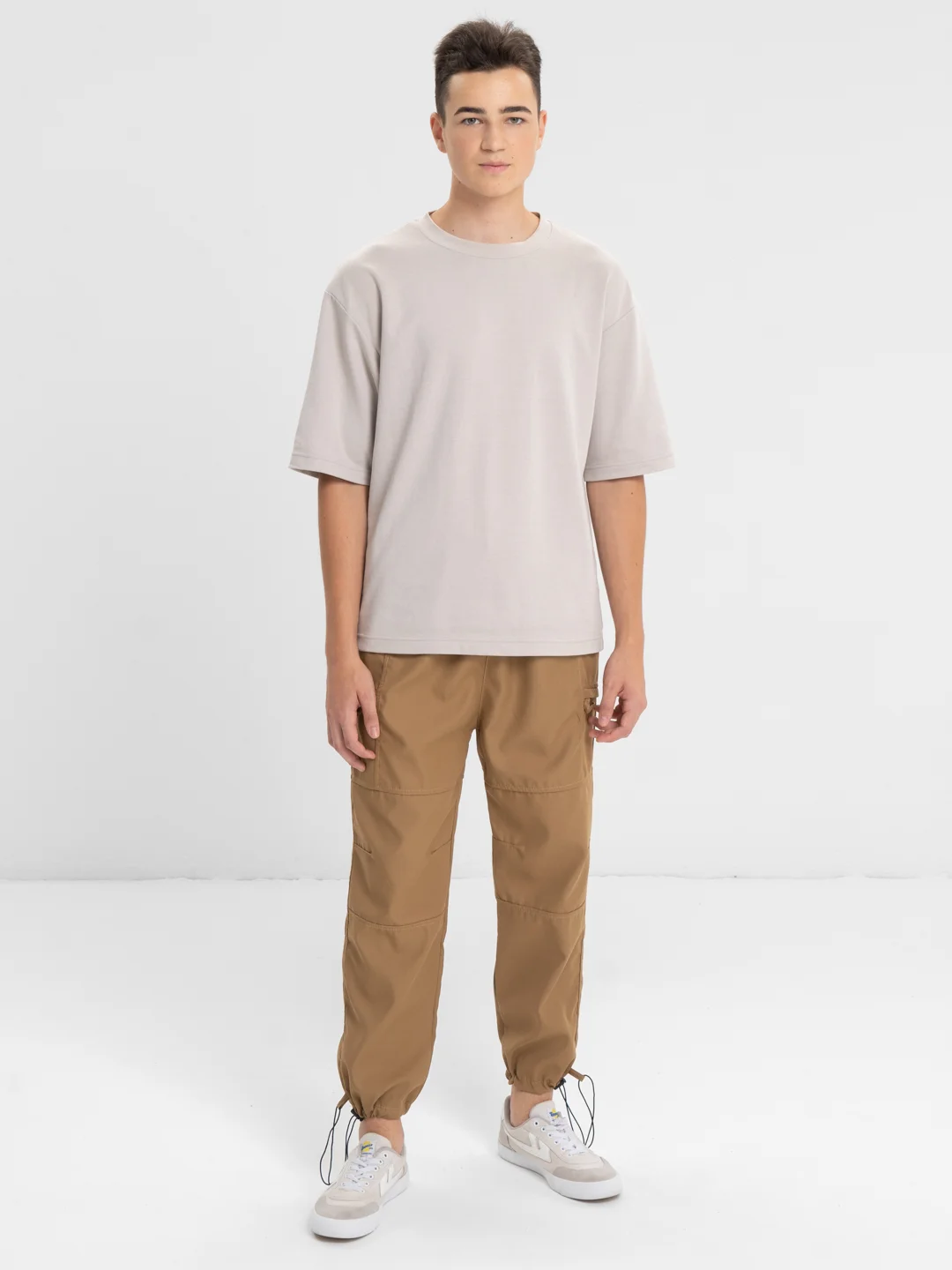 Хаки брюки карго y2k streetwear, мужские