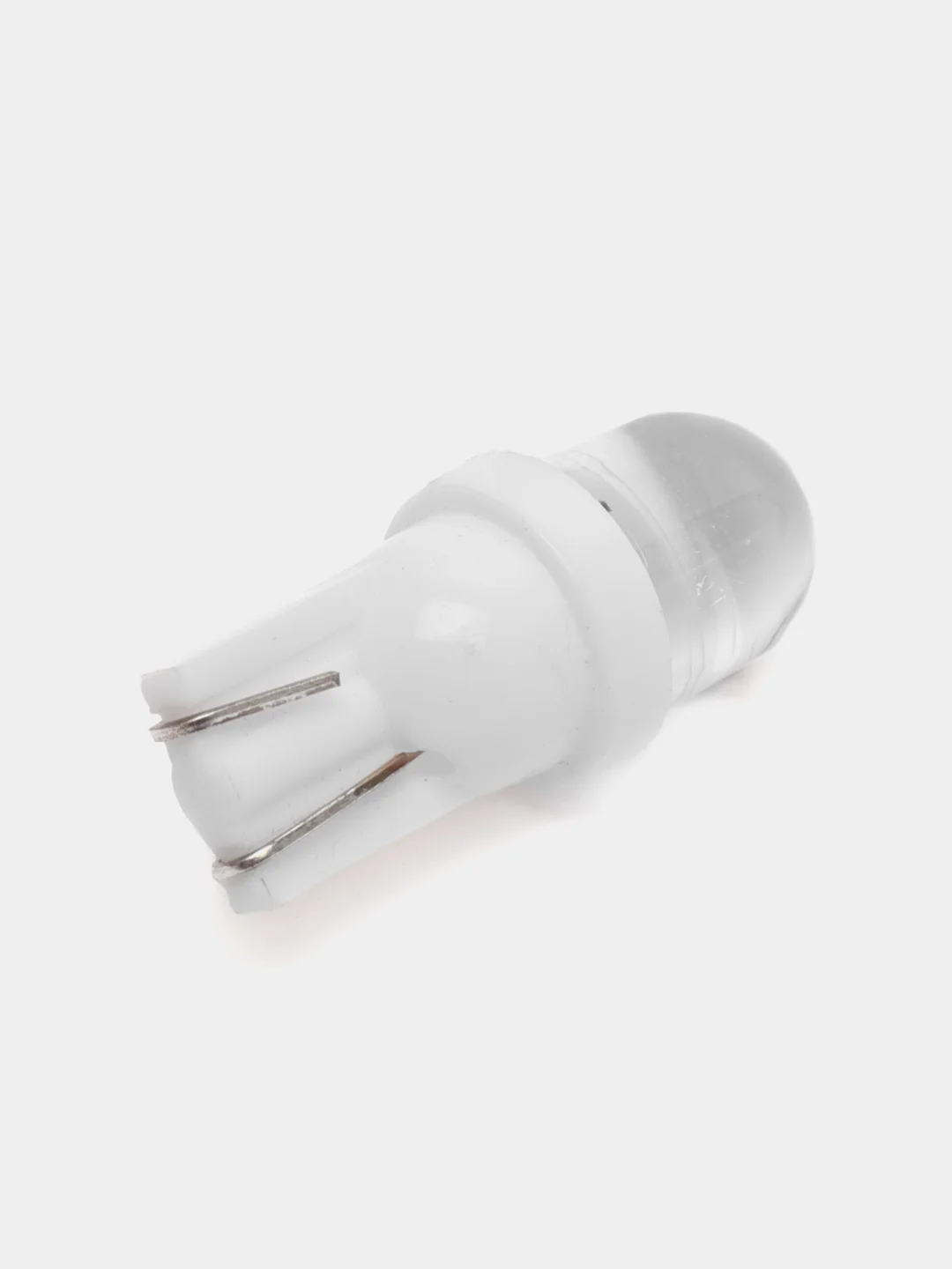 Лампа 12В LED, 1 диод, разъем T10 без цоколя, выпуклая белая