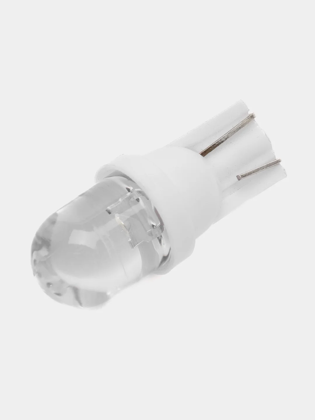 Лампа 12В LED, 1 диод, разъем T10 без цоколя, выпуклая белая