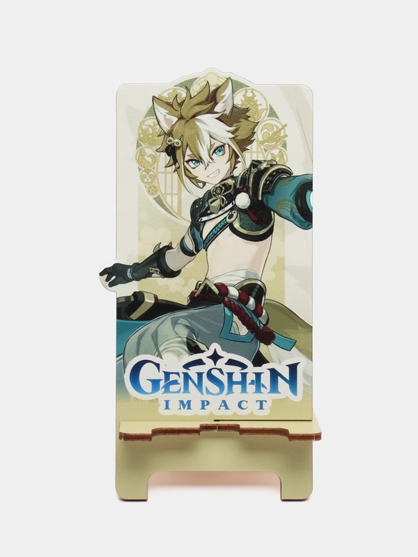Деревянная подставка под телефон по игре "Genshin Impact", Горо