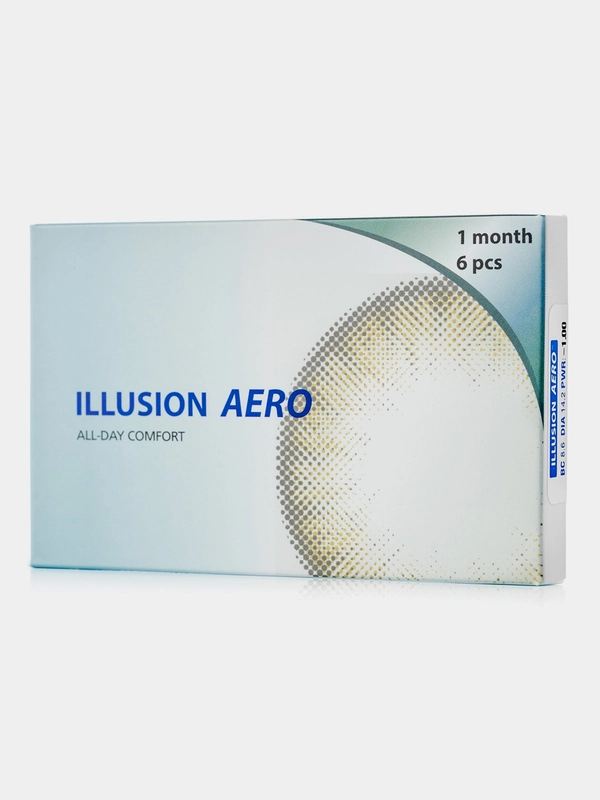 Контактные линзы ILLUSION AERO, 6 шт, 8,6/ 14,2/ от -0,5D до -8,0D