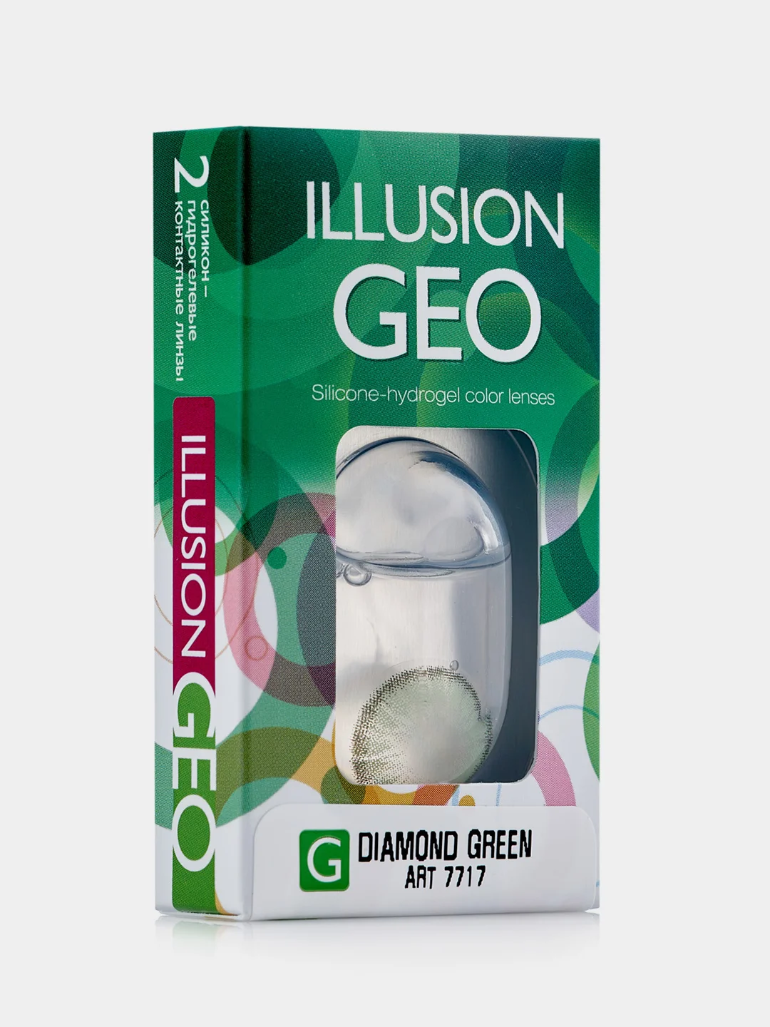 Голубой цветные контактные линзы ILLUSION GEO Diamond 8,6/ 14,2/ от -0,5D до -6,0D
