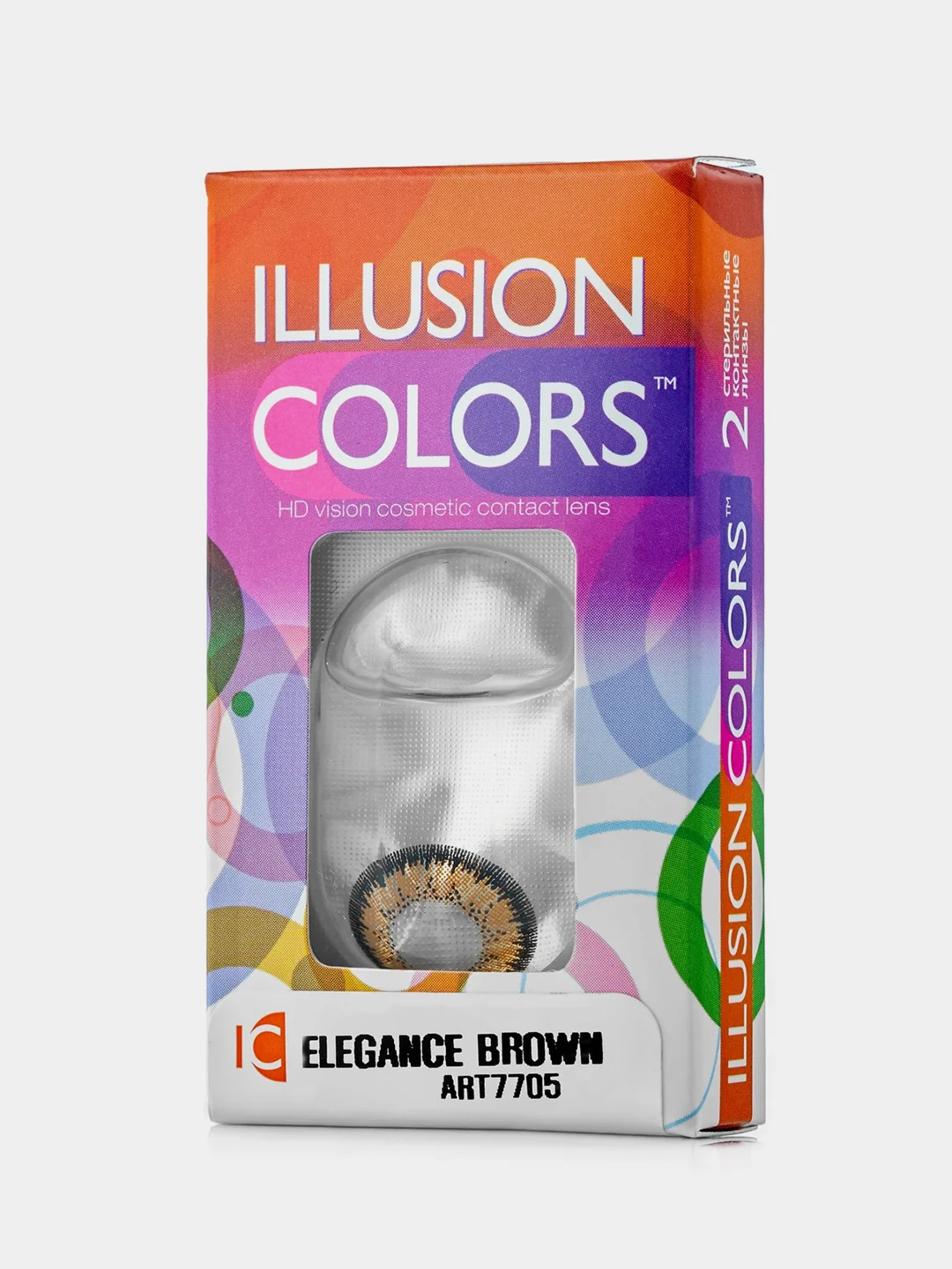 Коричневый цветные контактные линзы ILLUSION colors ELEGANCE 8,6/ 14,2/ от -0,5D до -6,0D