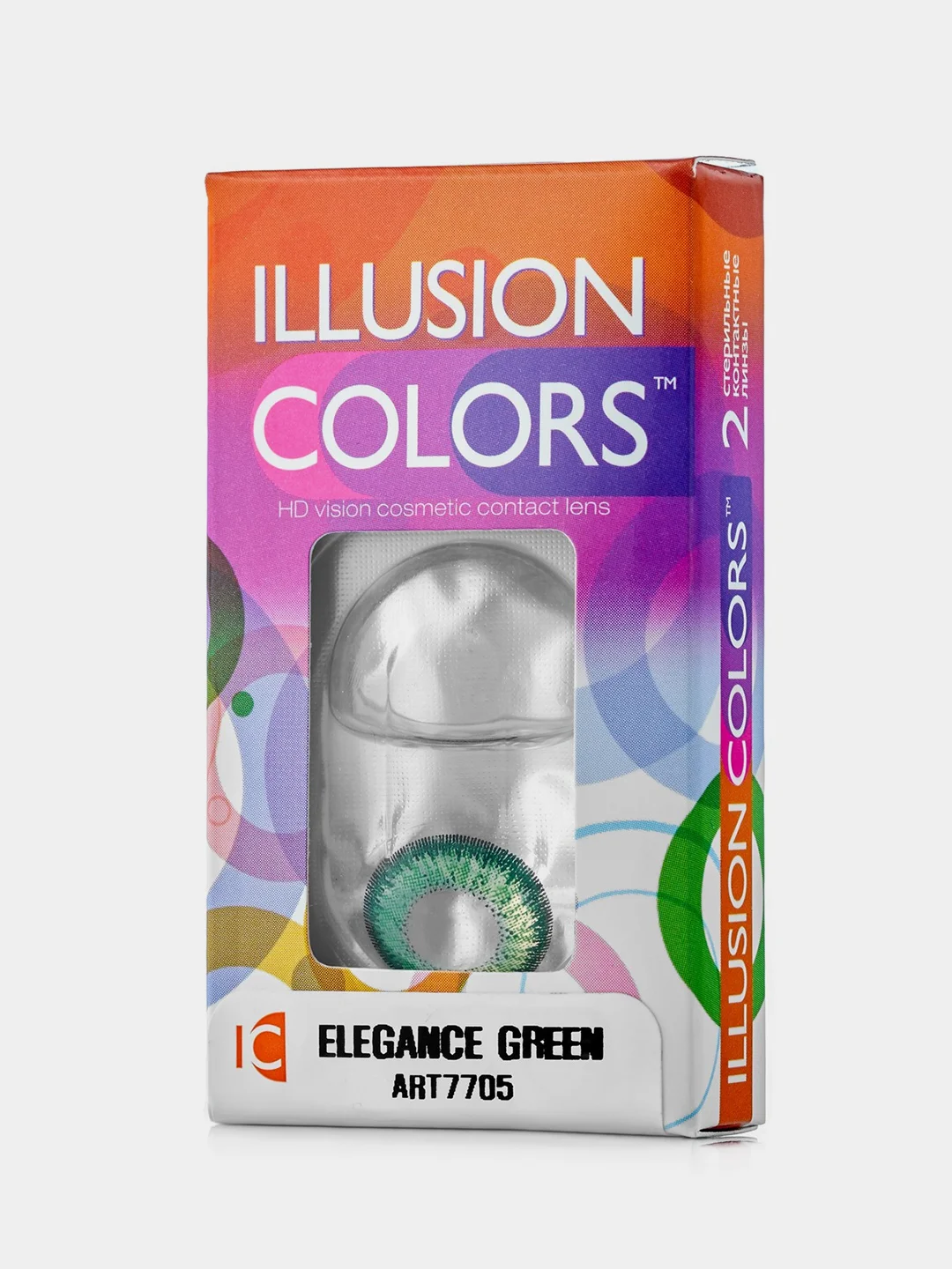 Зеленый цветные контактные линзы ILLUSION colors ELEGANCE 8,6/ 14,2/ от -0,5D до -6,0D