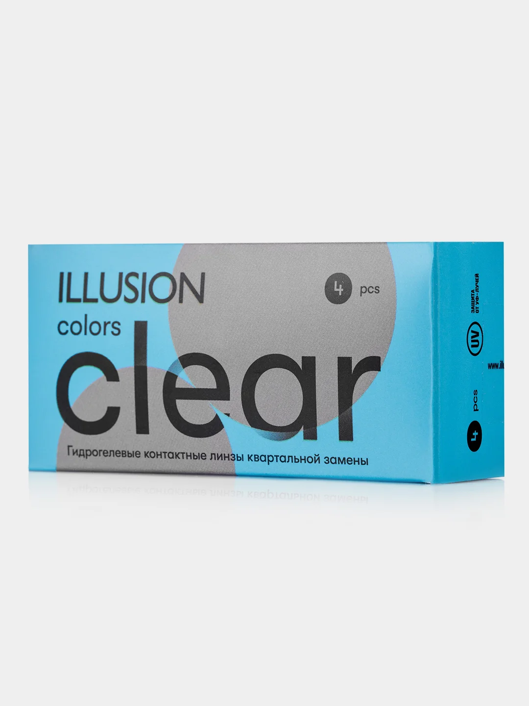 Прозрачные контактные линзы ILLUSION CLEAR, 4 шт, 8,6/ 14,0/ от -0,5D до -8,0D