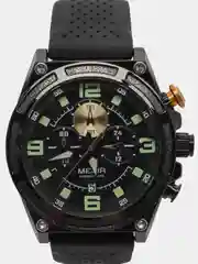 Черный мужские наручные часы Megir MN2116G, с хронографом, в подарочной упаковке