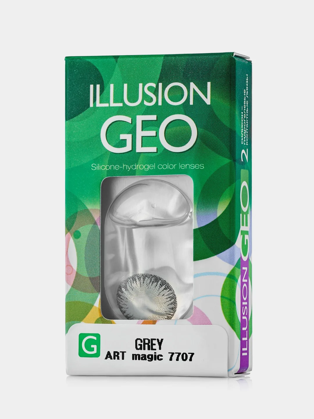 Серый цветные контактные линзы ILLUSION GEO Magic 8,6/ 14,2/ от -0,5D до -6,0D