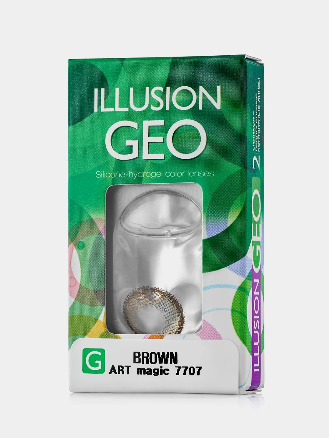 Зеленый цветные контактные линзы ILLUSION GEO Magic 8,6/ 14,2/ от -0,5D до -6,0D