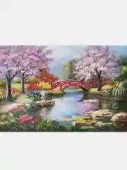 Фуксия алмазная мозаика без подрамника "Пейзажи", 30*40 см