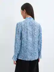 Голубой блузка из вискозы женская Zarina