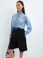 Голубой блузка из вискозы женская Zarina