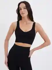 Черный спортивный топ женский Zarina