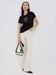 Белый футболка из хлопка женская Zarina
