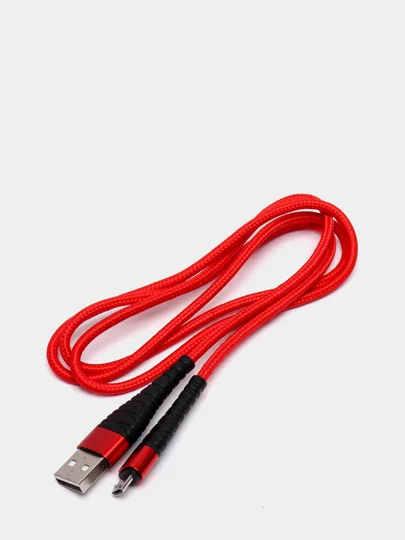 Красный кабель зарядный Borofone BX32 (Lightning, Micro-USB, Type-C) для iPhone и Android