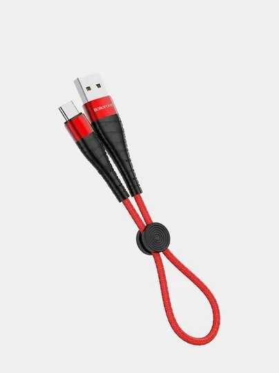 Красный кабель зарядный Borofone BX32 (Lightning, Micro-USB, Type-C) для iPhone и Android