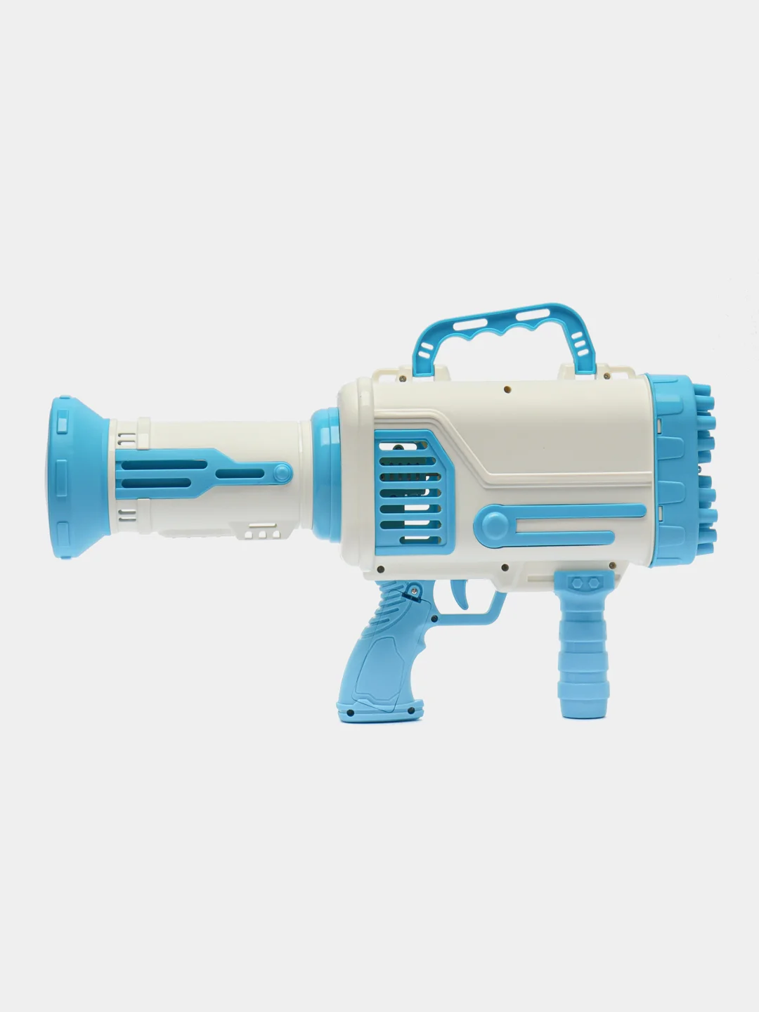 Голубой генератор мыльных пузырей пистолет "Bubble Blaster Bazooka" 64 отверстия, автомат Базука