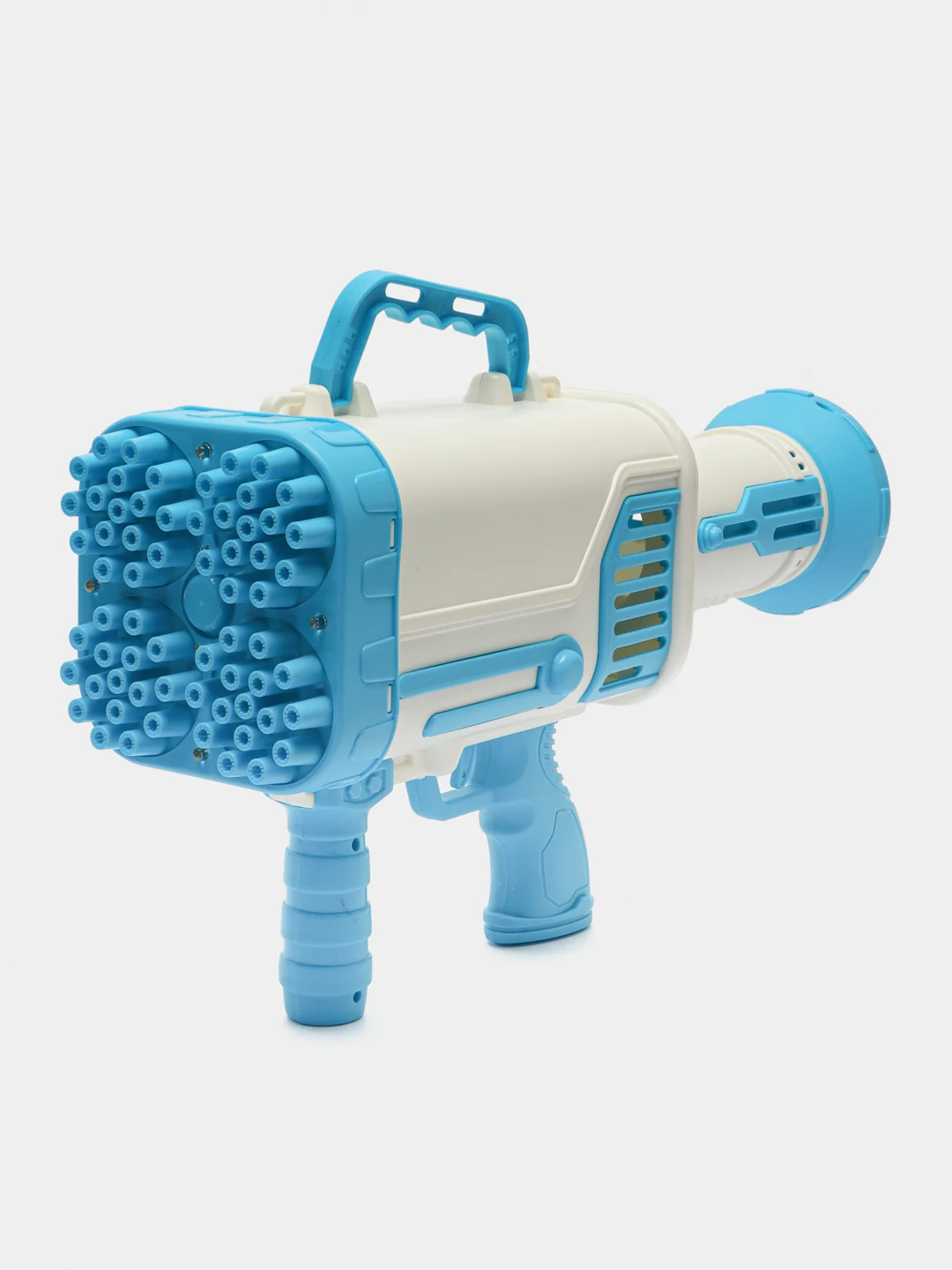 Голубой генератор мыльных пузырей пистолет "Bubble Blaster Bazooka" 64 отверстия, автомат Базука