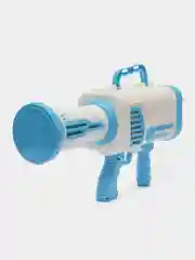 Голубой генератор мыльных пузырей пистолет "Bubble Blaster Bazooka" 64 отверстия, автомат Базука