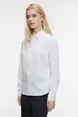 Белый блузка-рубашка женская Befree классическая, полуприталенного кроя